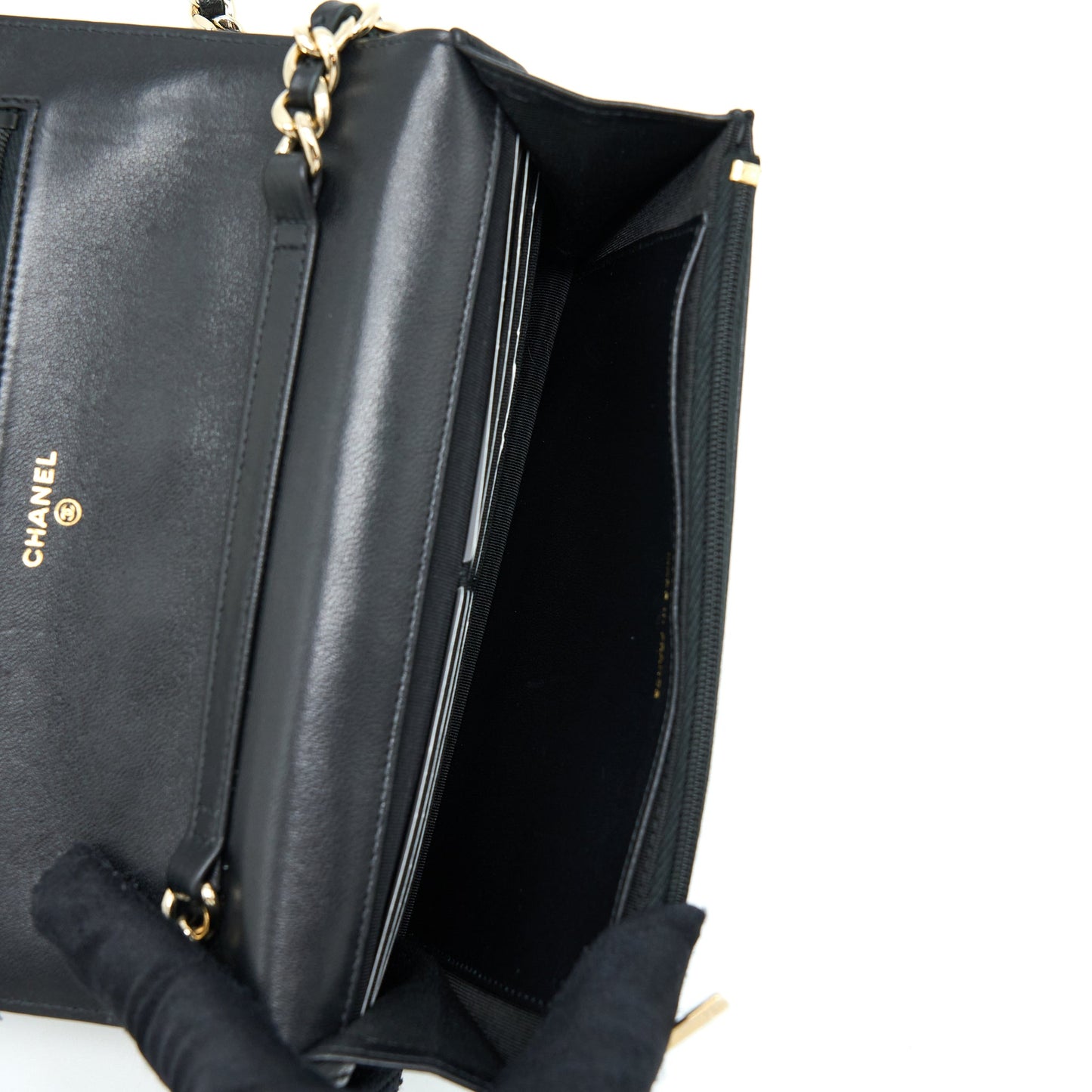 Chanel Coco Charm Wallet On Chain Lambskin Black LGHW