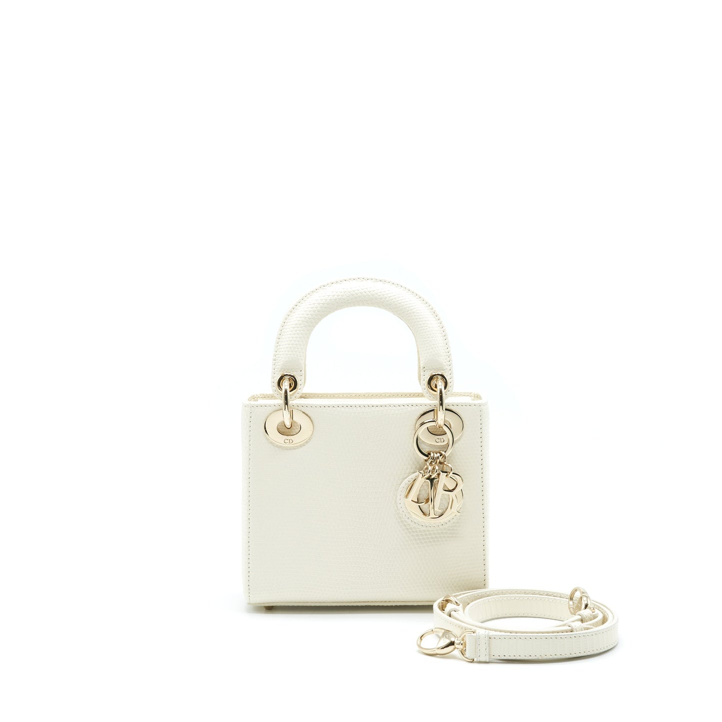 Luxury Dior Lizard Mini Lady Luxury Dior Bag White LGHW