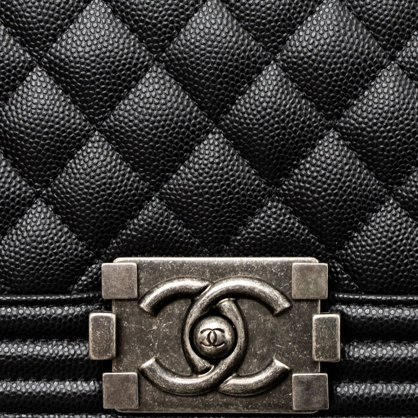 Chanel Small Boy Bag Caviar Black SHW (Microchip)