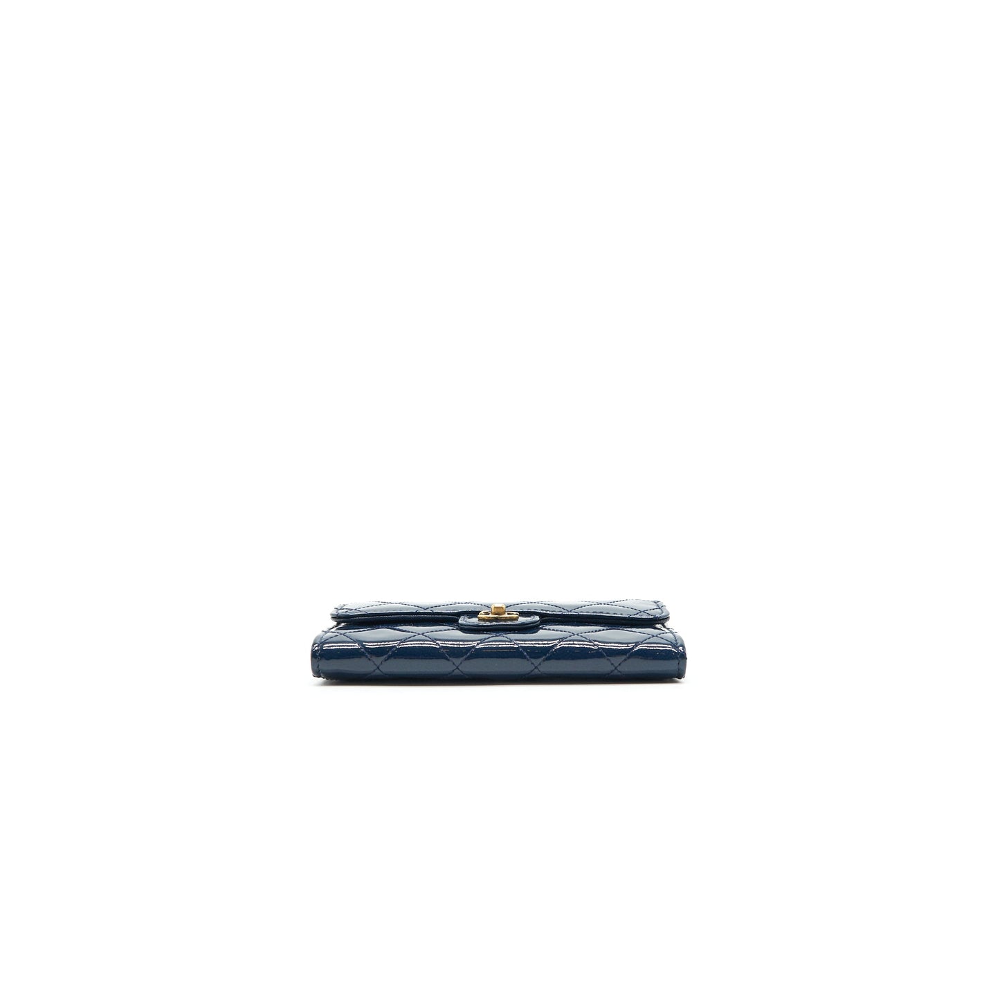 Chanel Patent Leather flap Wallet Navy