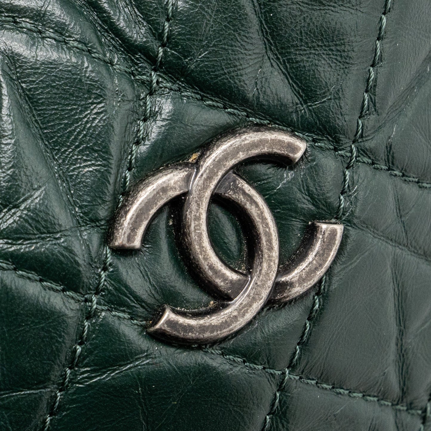 Chanel Small Gabrielle Backpack Aged Calfskin Dark Green Multicolour Hardware