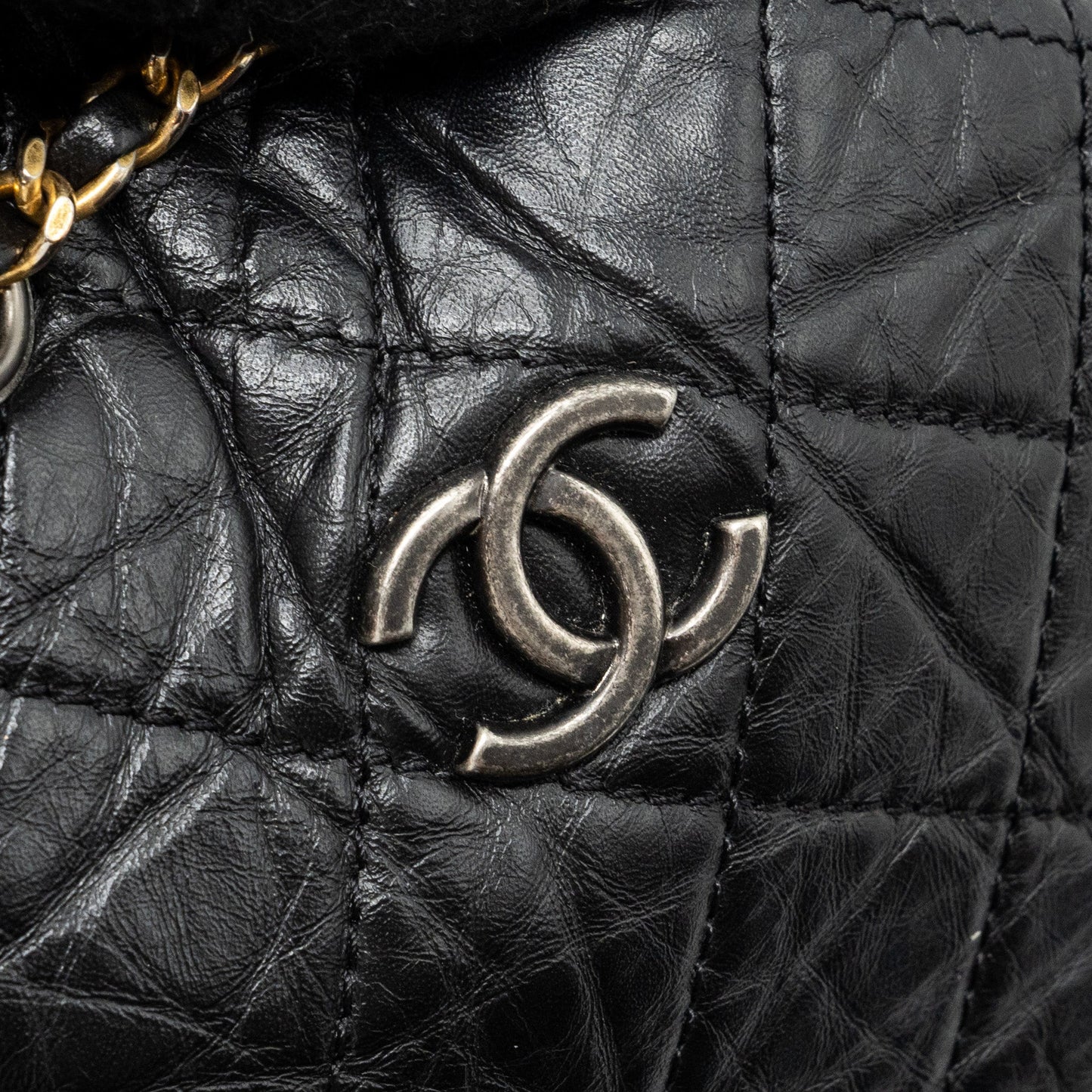 Chanel small Gabrielle backpack Aged calfskin black multicolor hardware