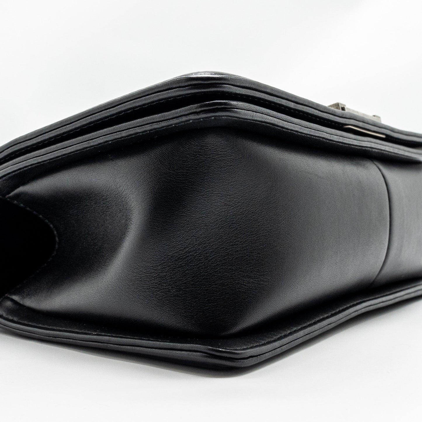 Chanel Medium Boy Bag Calfskin Black Ruthenium Hardware