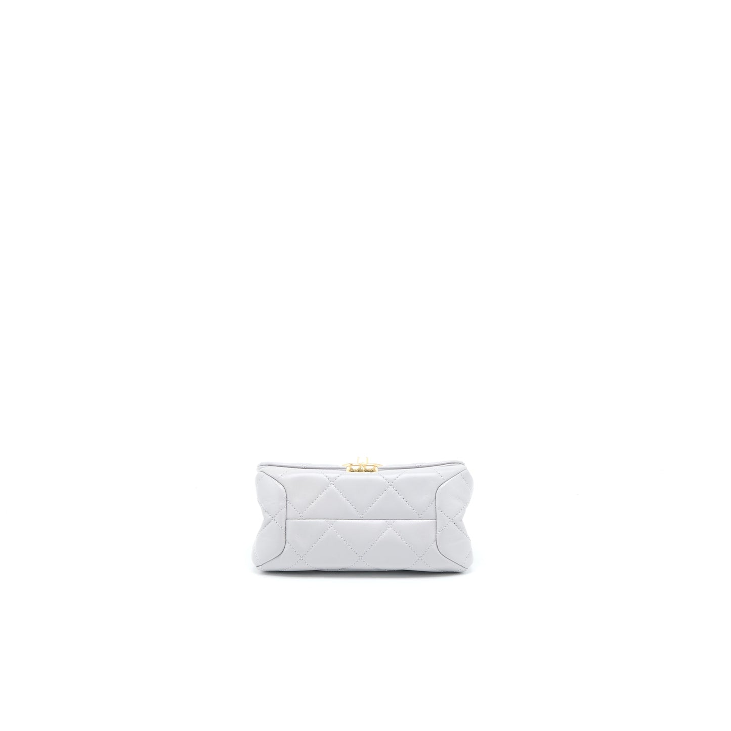 Chanel Quilted Mini Flap Bag Lambskin Light Grey GHW (Microchip)