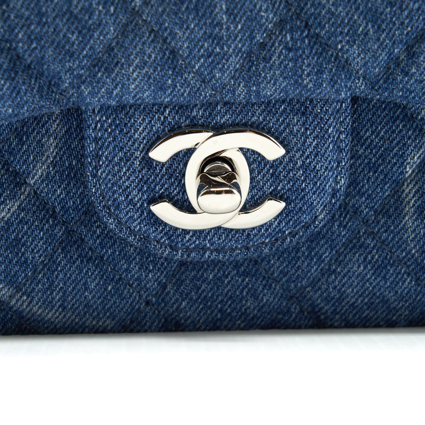 Chanel Denim mini Square Flap bag SHW