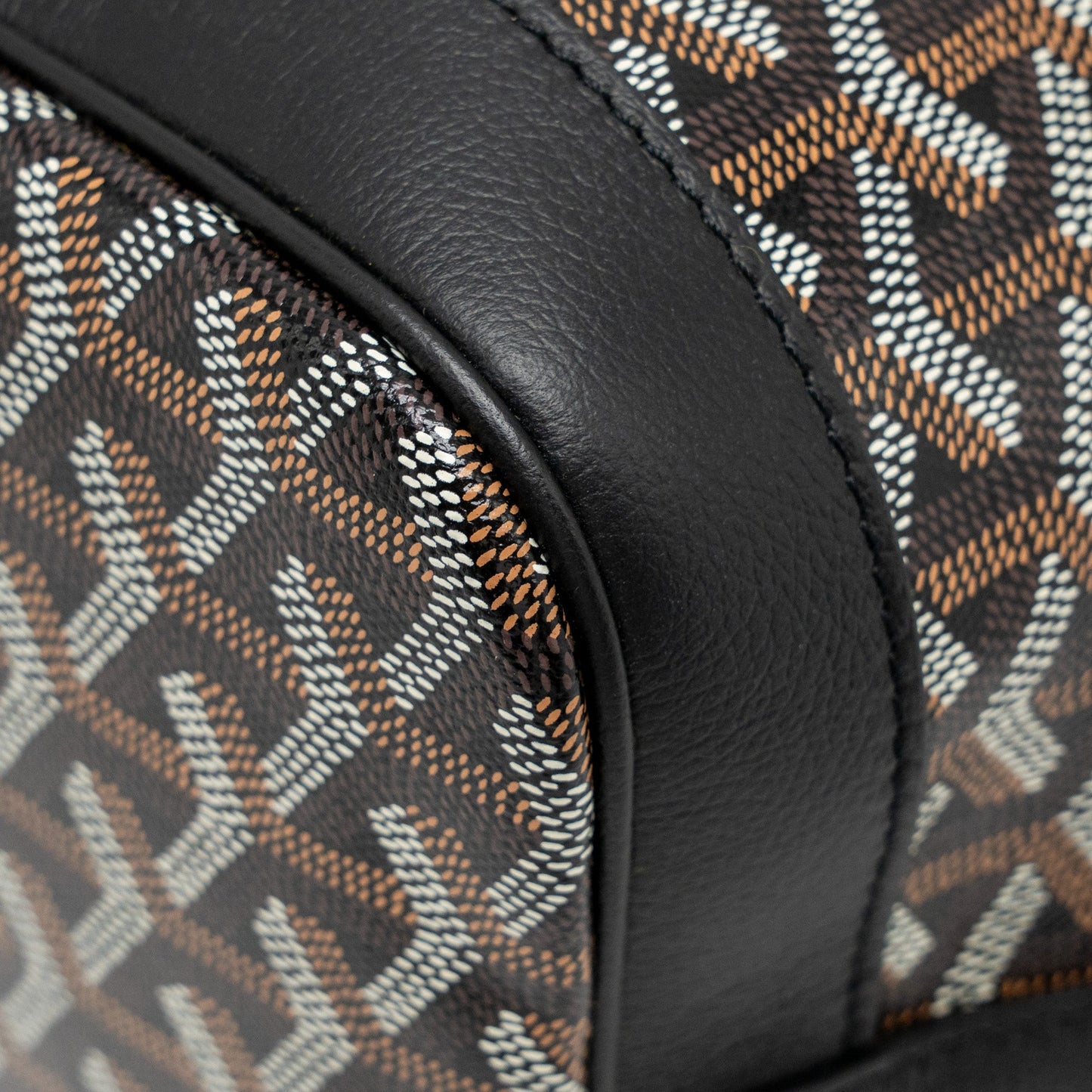 Goyard Petit Flot Bucket Bag Goyardline Canvas Black SHW