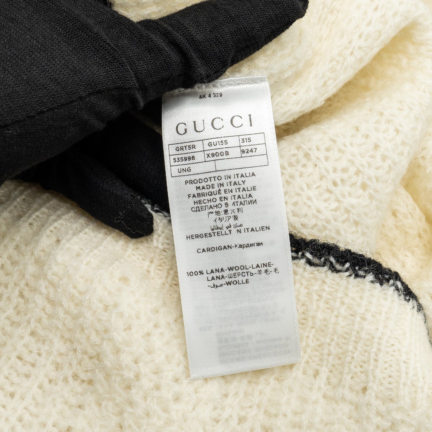 Gucci Size M Elephant Cardigan Wool White/Red