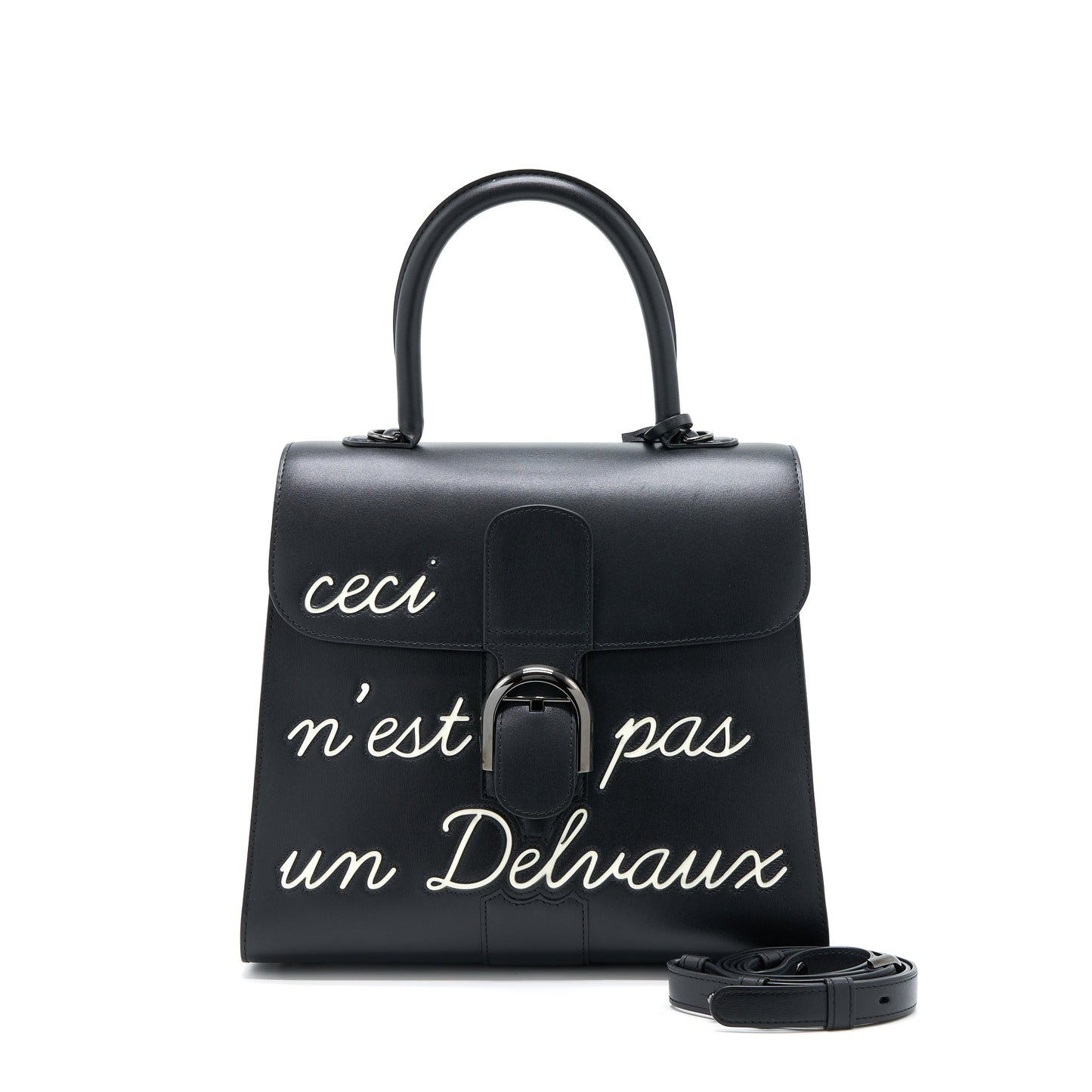 Delvaux L’humour Brillant Ceci N'est Pas Un Delvaux Bag Black