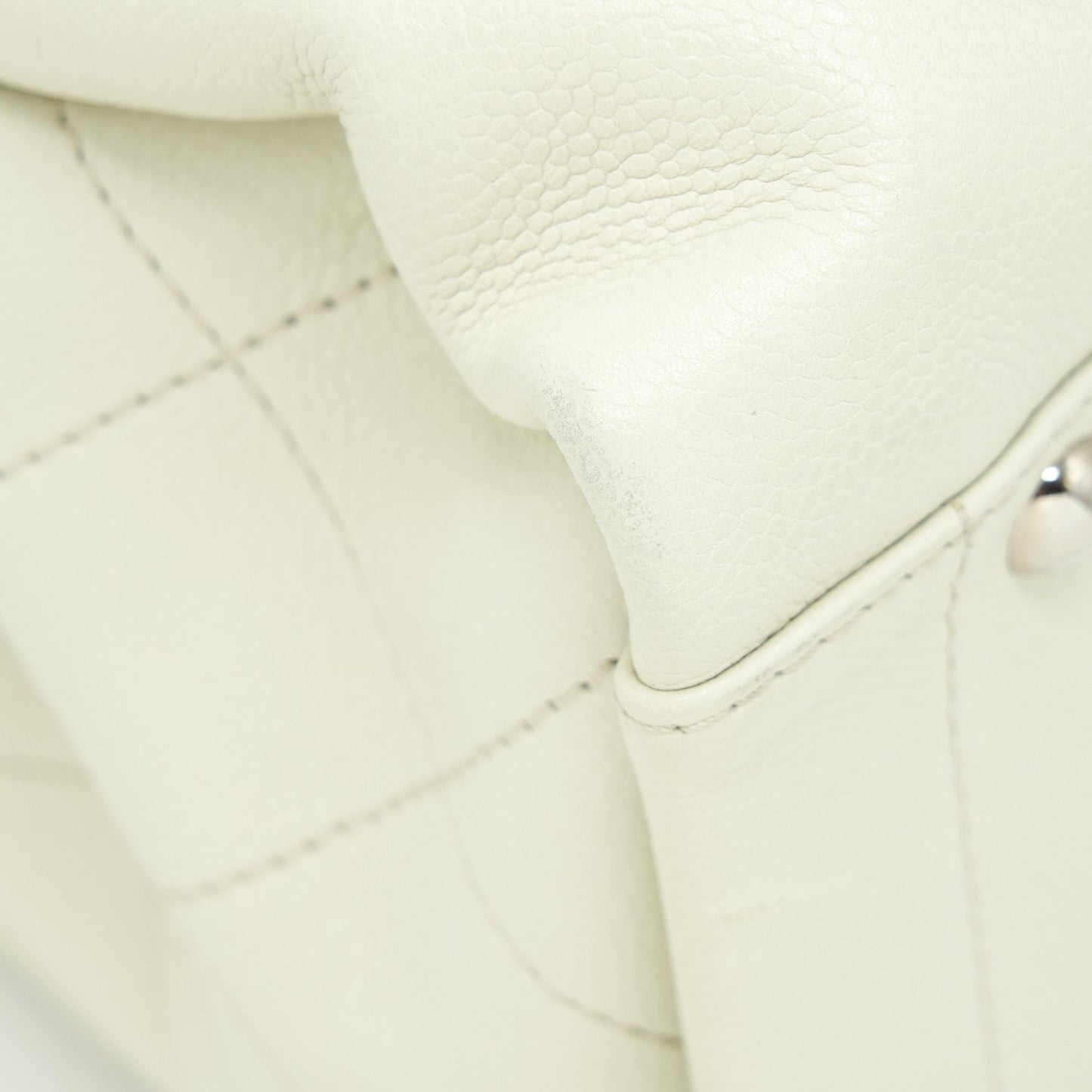Chanel Large Shopping Tote Bag Caviar Ivory SHW