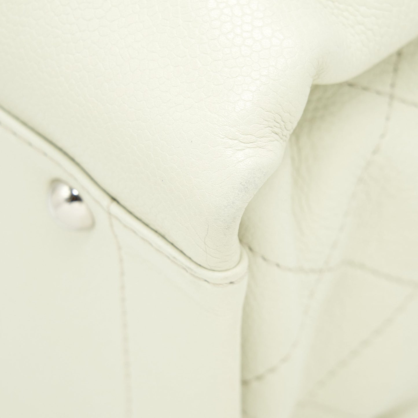 Chanel Large Shopping Tote Bag Caviar Ivory SHW