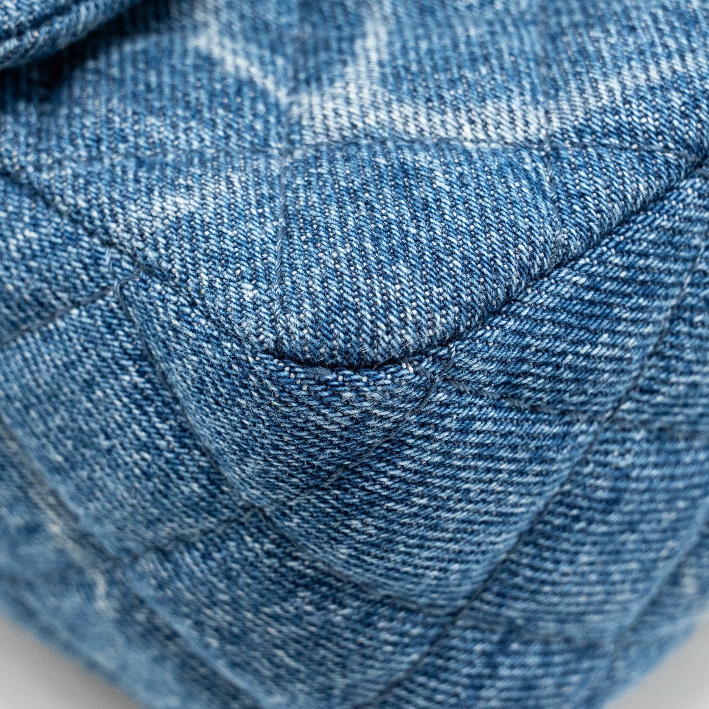Chanel Mini Square flap bag denim blue SHW