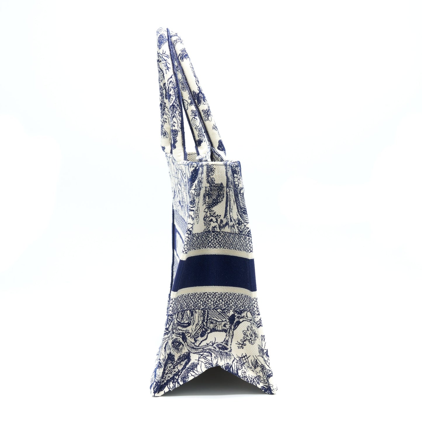 Luxury Dior Small Book Tote Toile De Jouy Navy