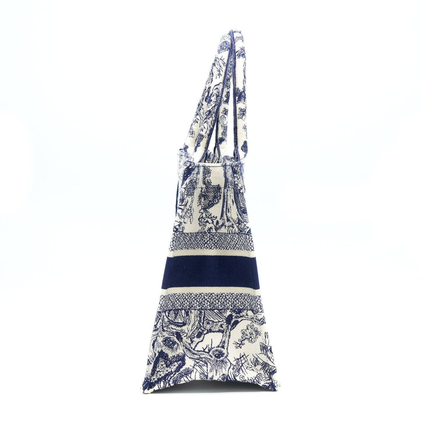Luxury Dior Small Book Tote Toile De Jouy Navy
