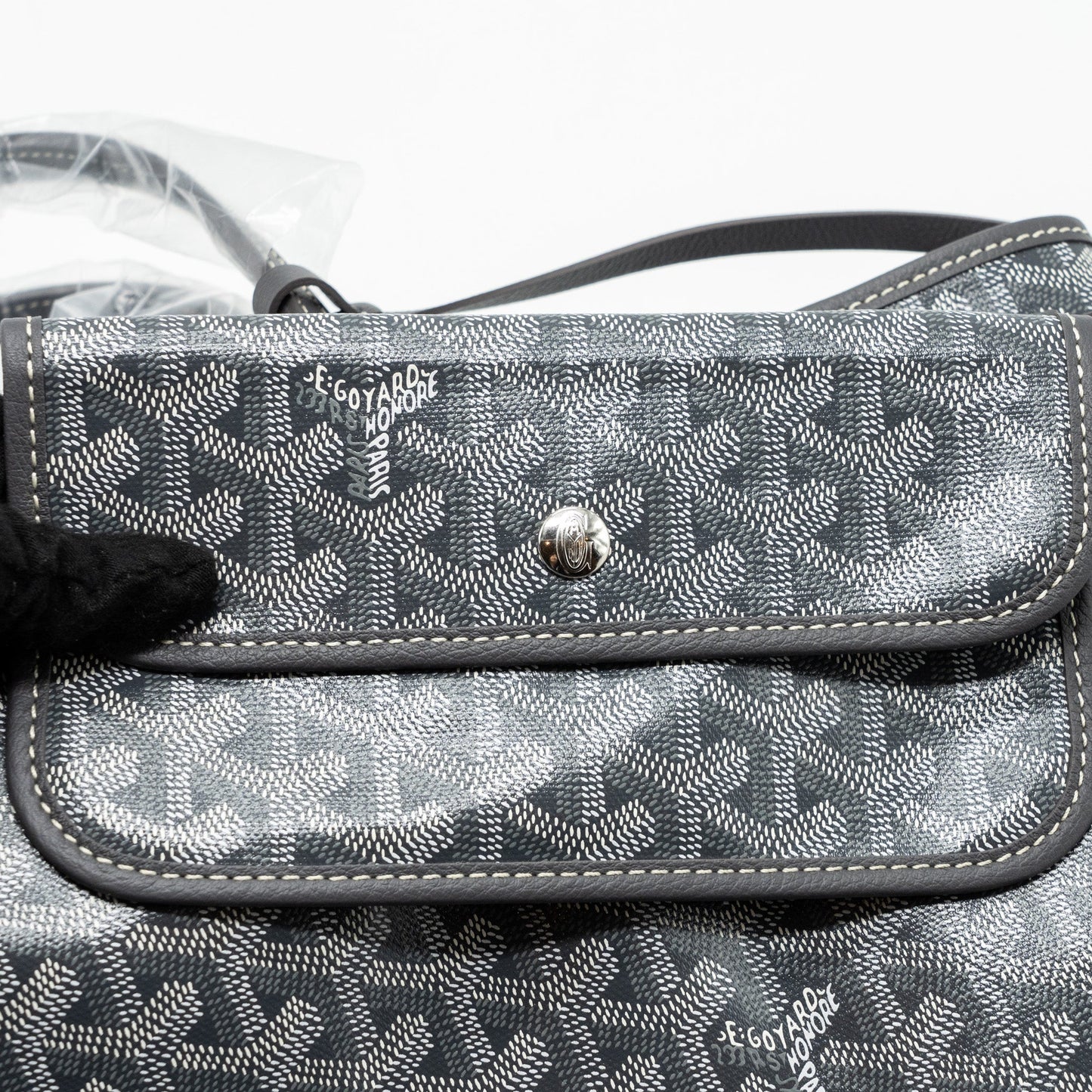 Goyard Saint Louis PM Tote Bag Canvas/ Calfskin Grey SHW
