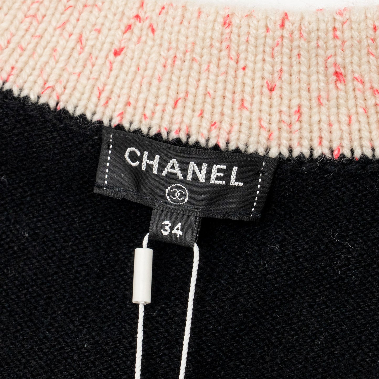 Chanel size 34 20S cardigan cashmere black / pink