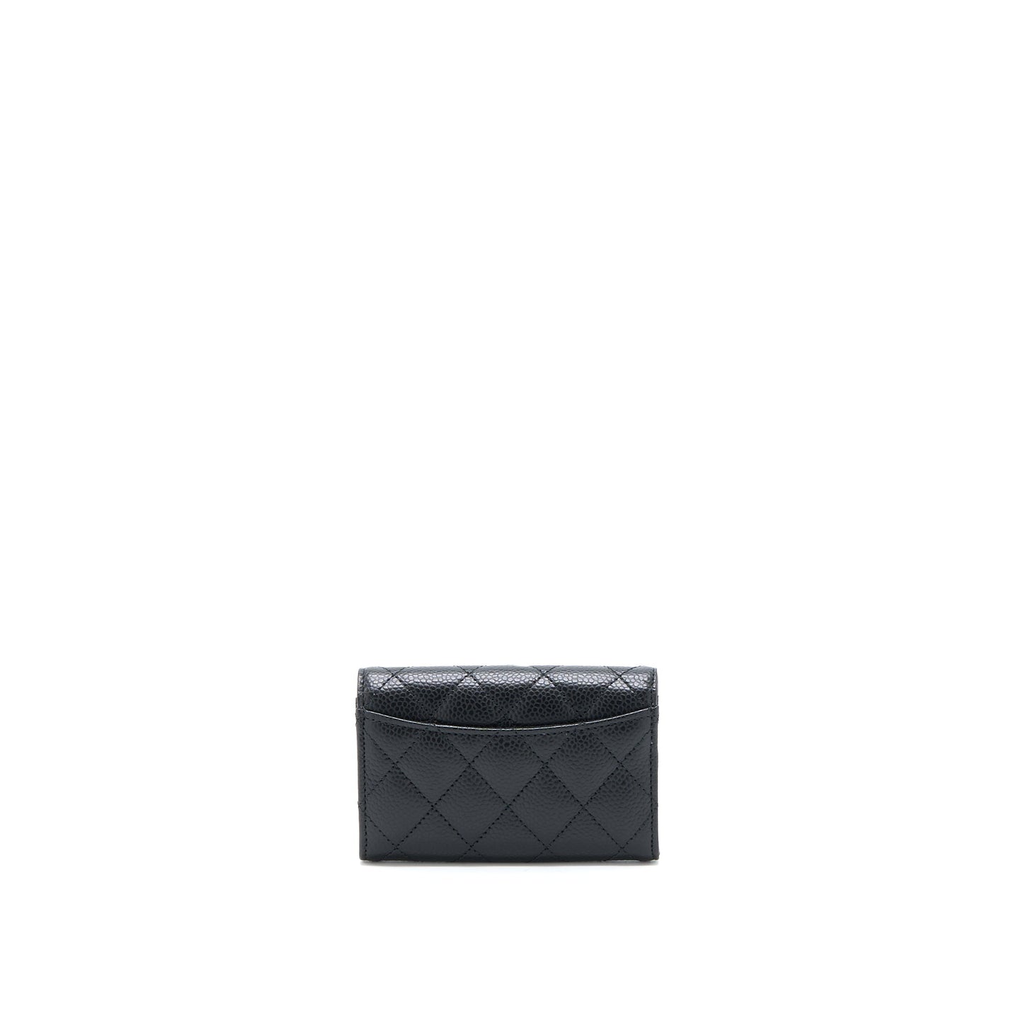 Chanel Classic Quilted Flap Card Holder Caviar Black GHW (Microchip)
