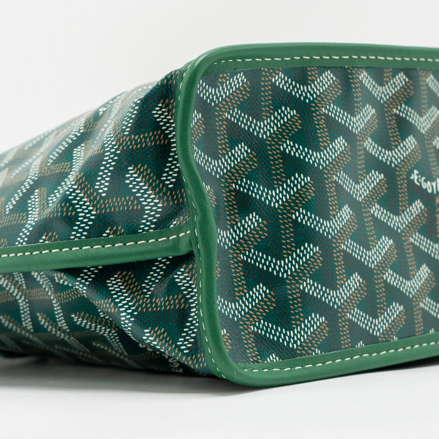 Goyard Mini Anjou Tote Bag Goyardline Canvas Green SHW