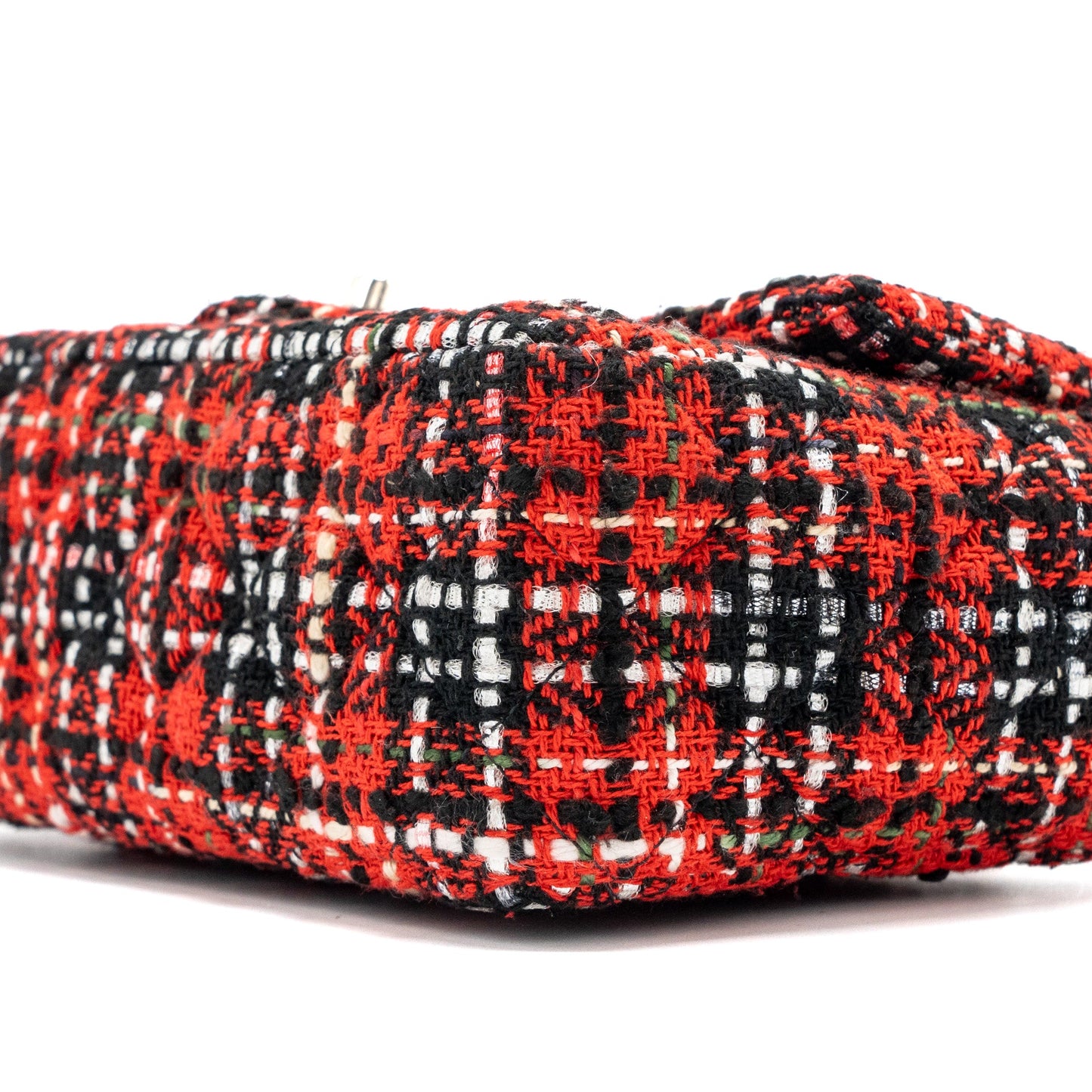 Chanel Mini Rectangular Flap bag Tweed red / black multicolour SHW