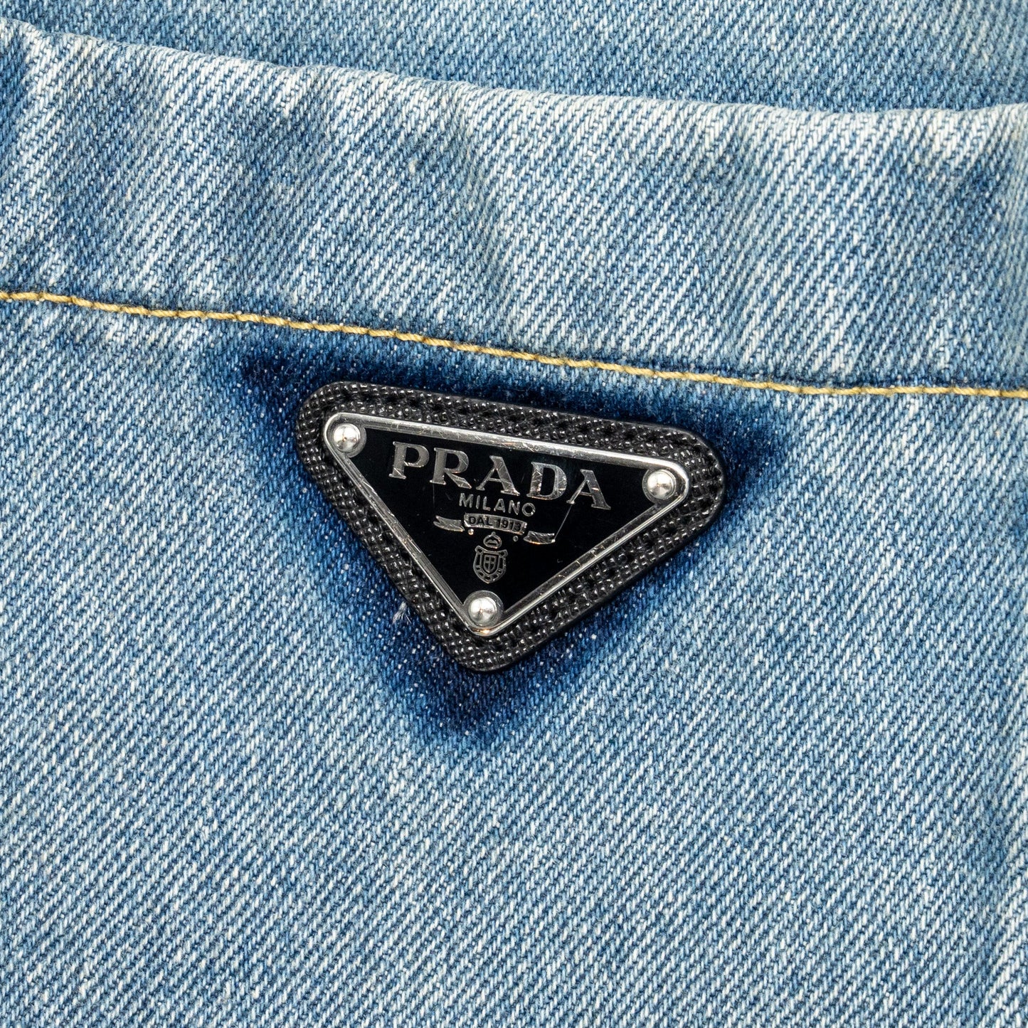 Prada size 36 oversized organic denim shirt Cotton Blue