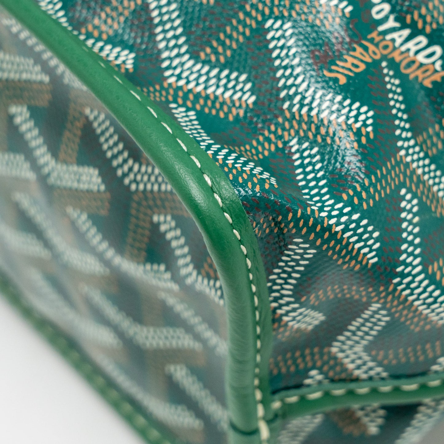 Goyard Mini Anjou Tote Bag Goyardline Canvas Green SHW