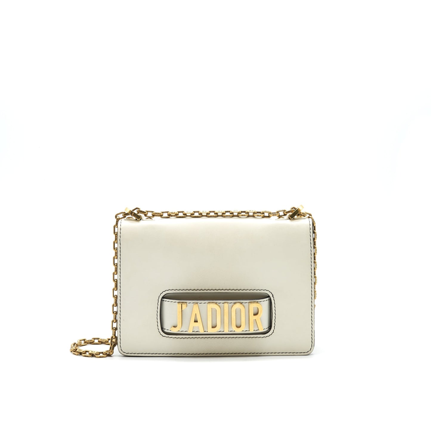 Luxury Dior J'aLuxury Dior Medium Flap Bag with Chain White GHW