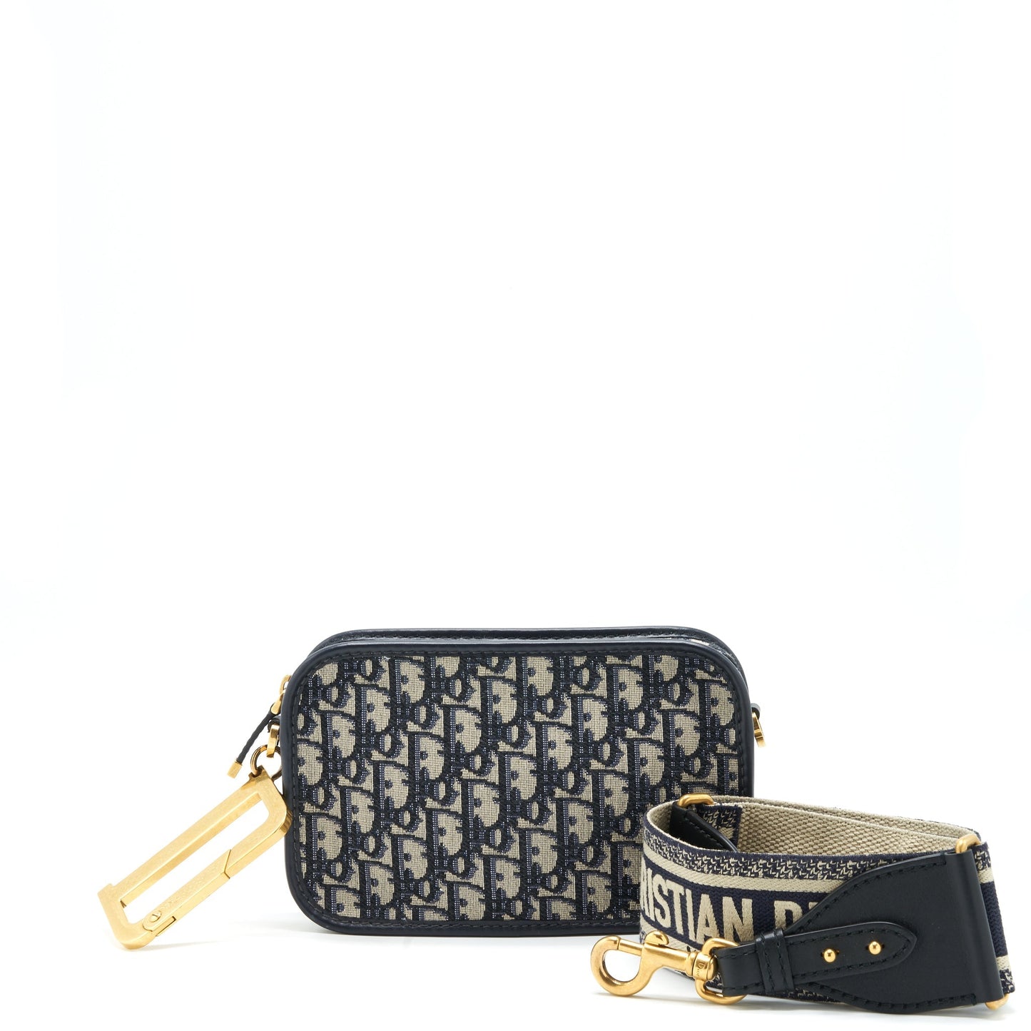 Luxury Dior Oblique Luxury Diorquake clutch with extra woven logo bag strap