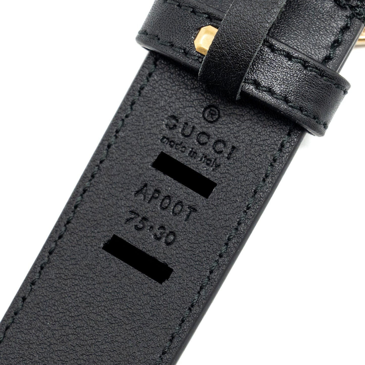 Gucci size 75 GG marmont thin belt black GHW