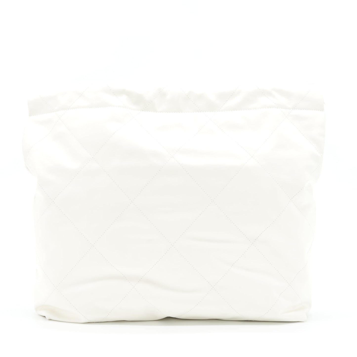 Chanel Medium 22 Bag Shiny Calfskin White GHW (Microchip)