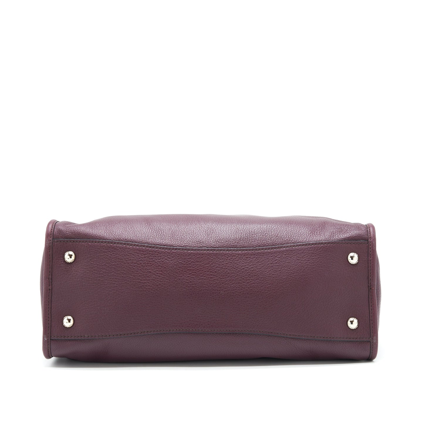 Prada Vitello Phenix Bauletto Tote Bag Grained Calfskin Burgundy SHW
