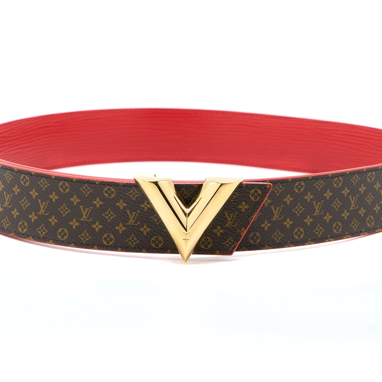 Louis Vuitton Size 80 V Stud Belt Calfskin Multicolour GHW
