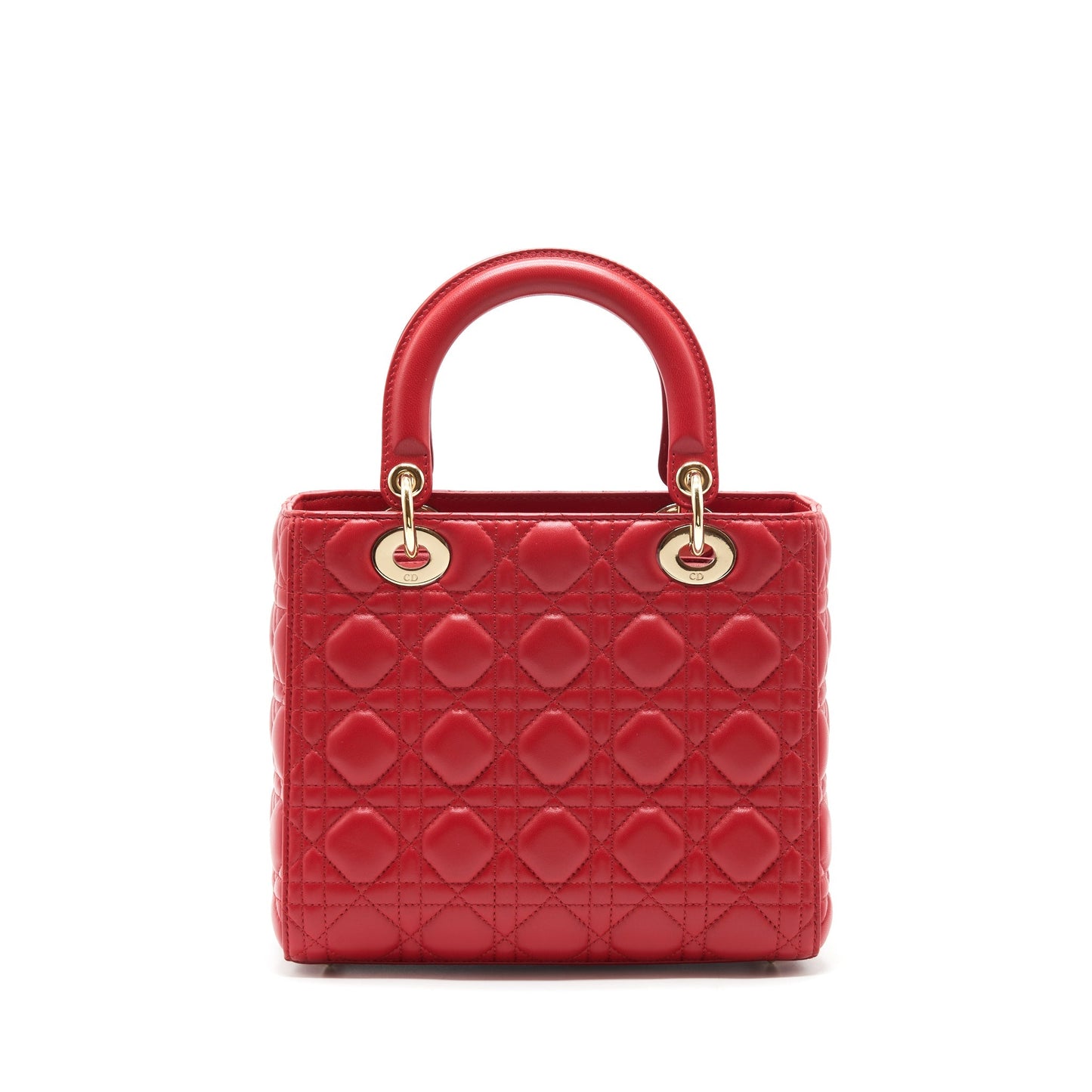 Luxury Dior medium lady Luxury Dior lambskin red GHW