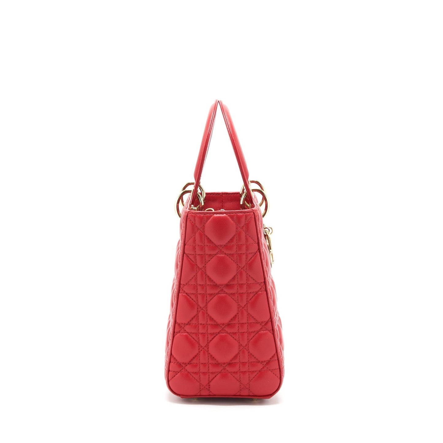 Luxury Dior medium lady Luxury Dior lambskin red GHW
