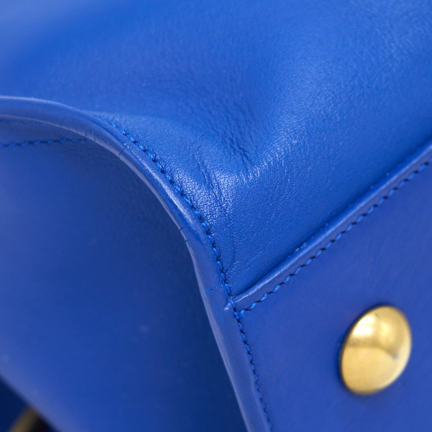 Saint Laurent Cabas Chyc Tote Bag Blue GHW