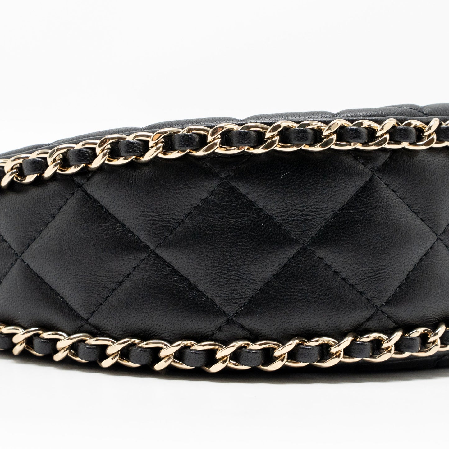 Chanel small half moon hobo bag lambskin black LGHW (microchip)