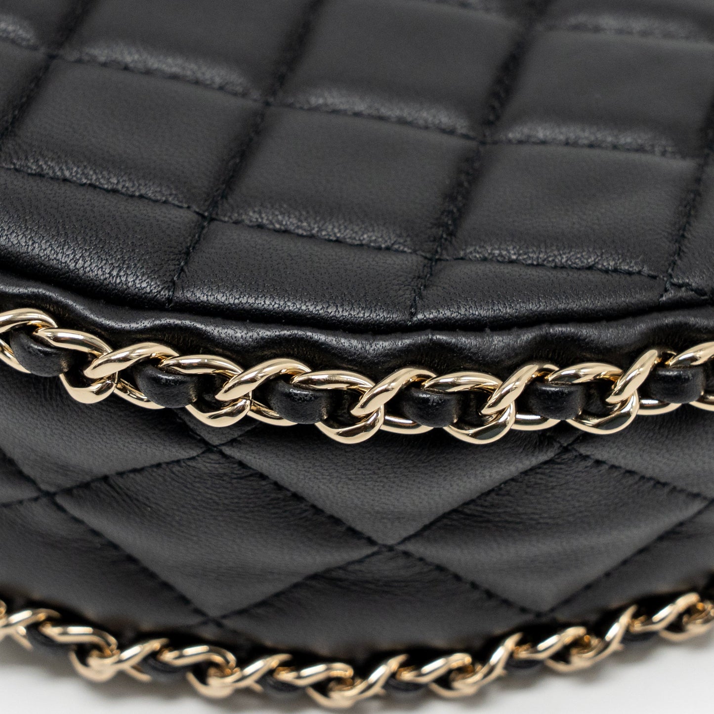 Chanel small half moon hobo bag lambskin black LGHW (microchip)