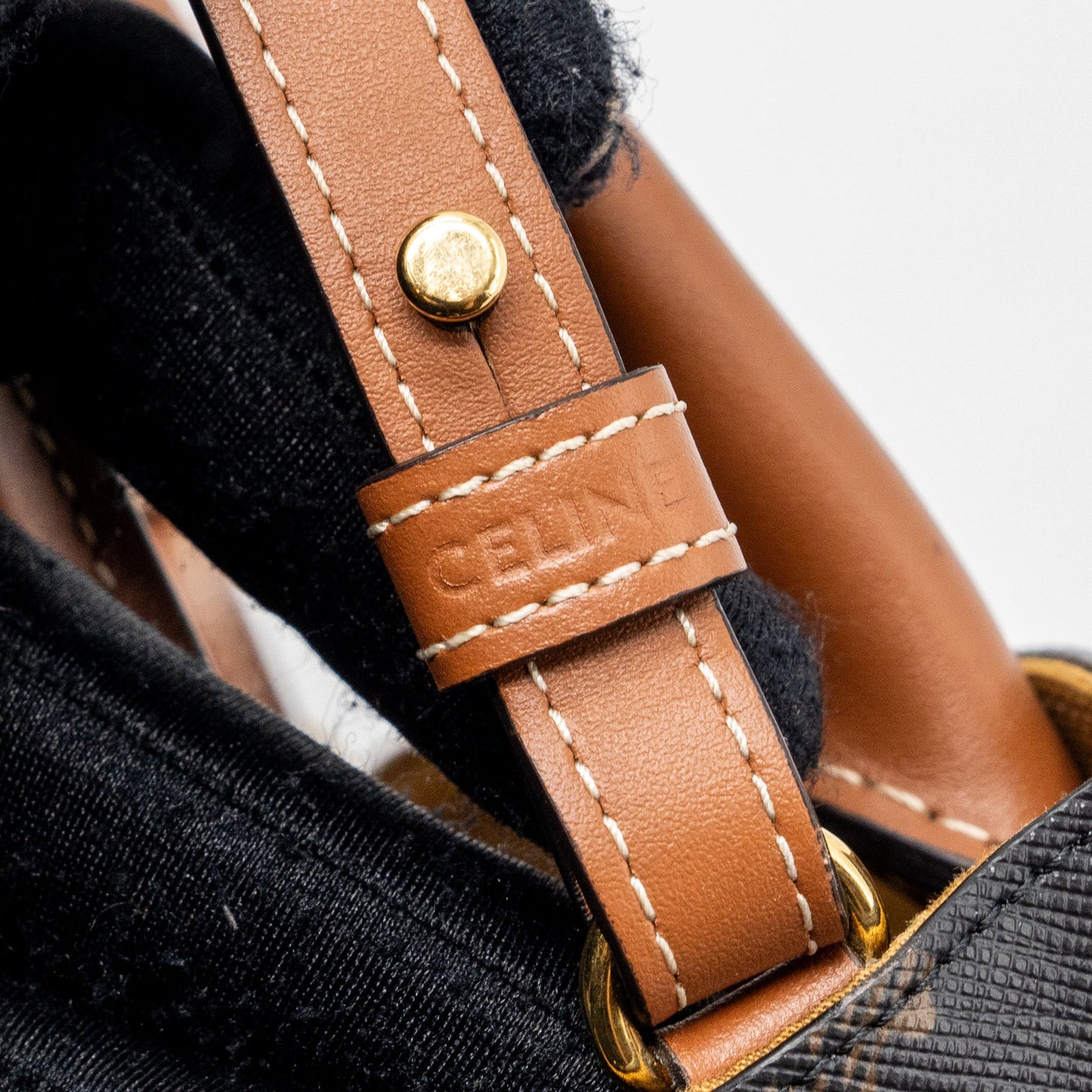Celine Mini Vertical Cabas Triomphe Canvas Brown GHW