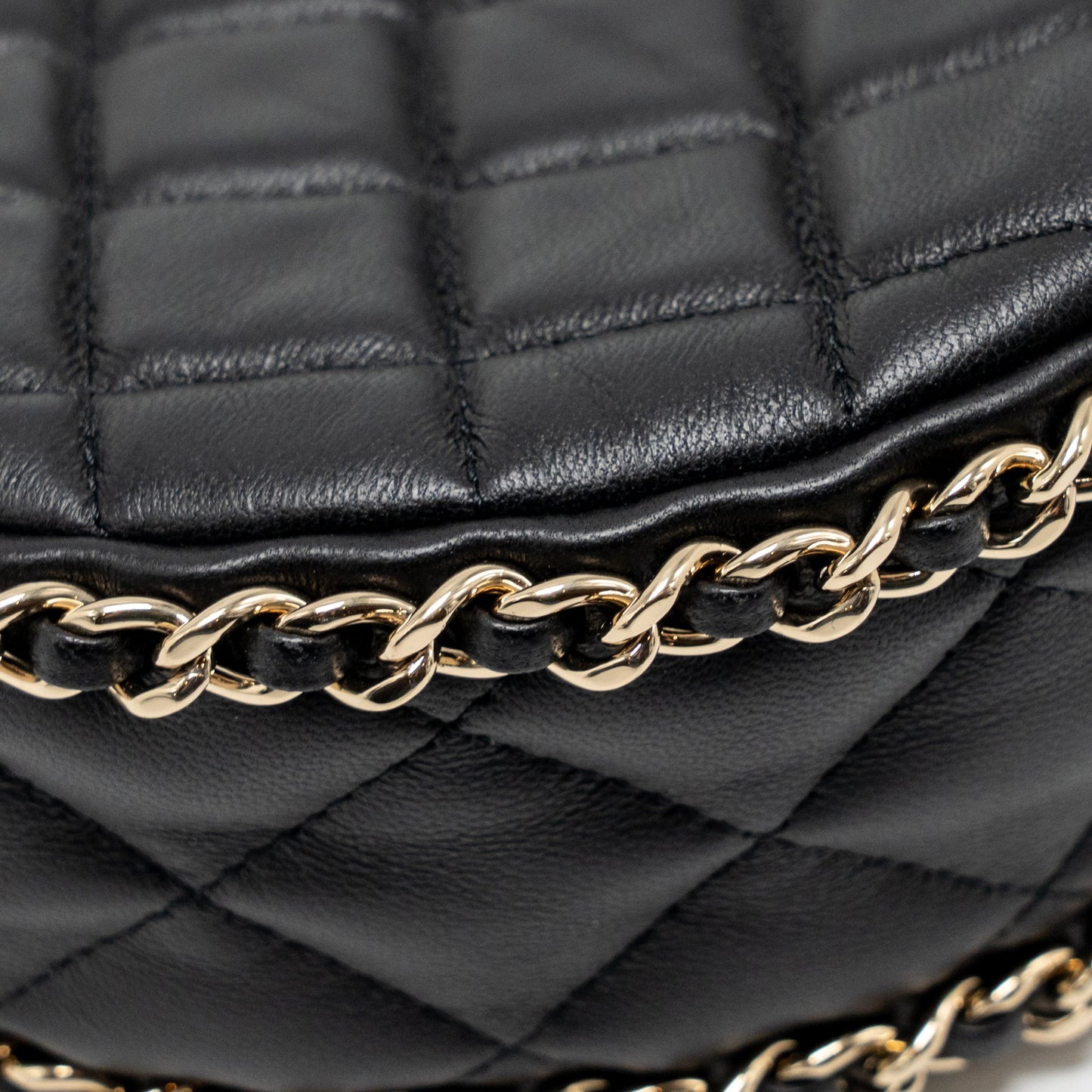Chanel small half moon hobo bag lambskin black LGHW (microchip)