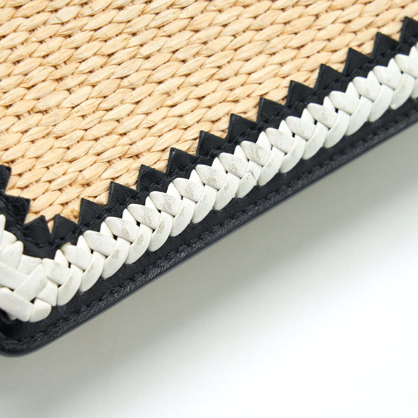 Prada City Calf Raffia Saffiano Cahier Bag White