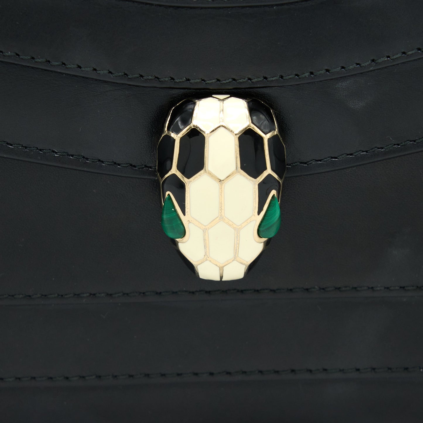 Bvlgari Serpenti Clutch with Chain Calfskin Black GHW