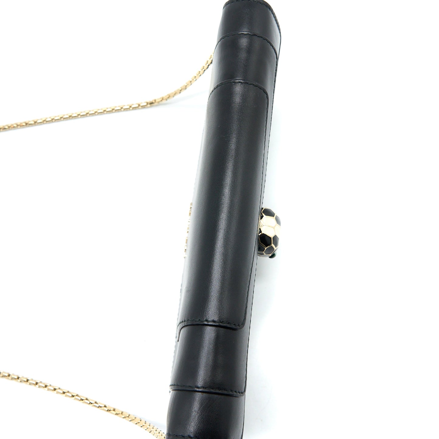 Bvlgari Serpenti Clutch with Chain Calfskin Black GHW