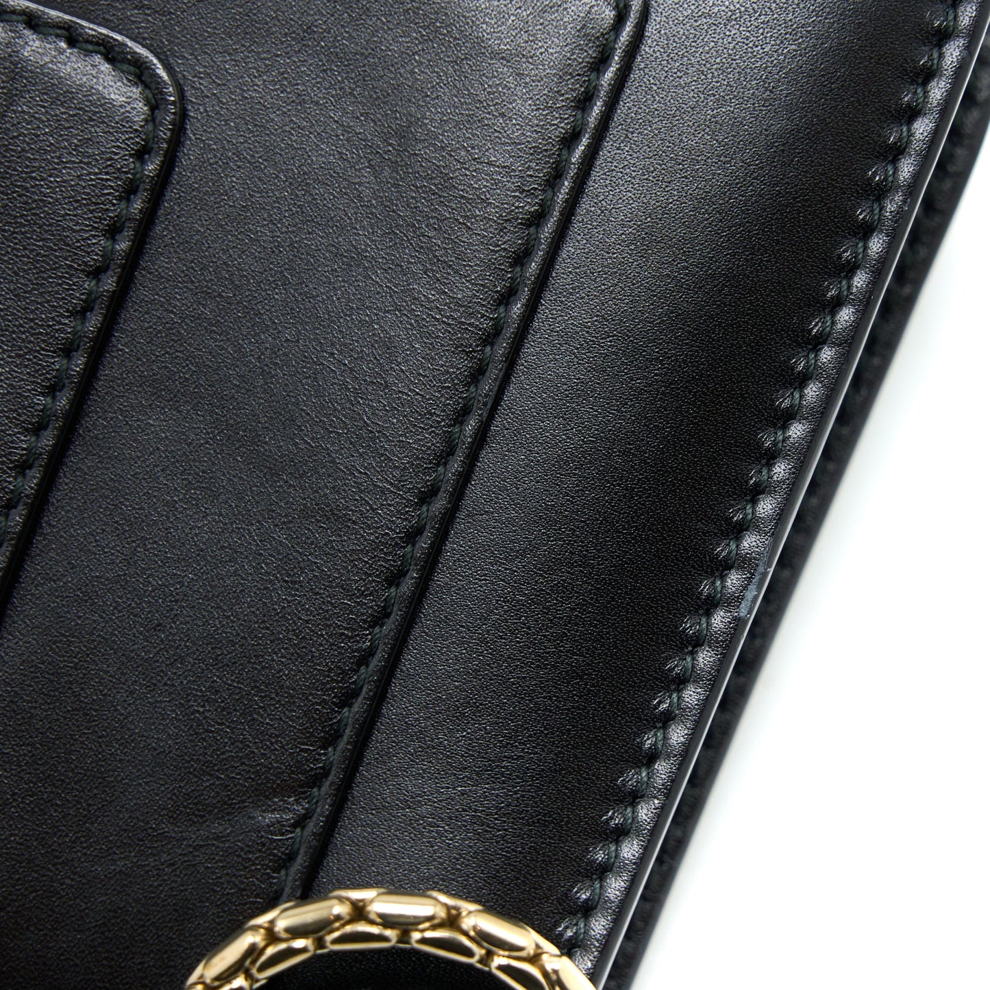 Bvlgari Serpenti Clutch with Chain Calfskin Black GHW