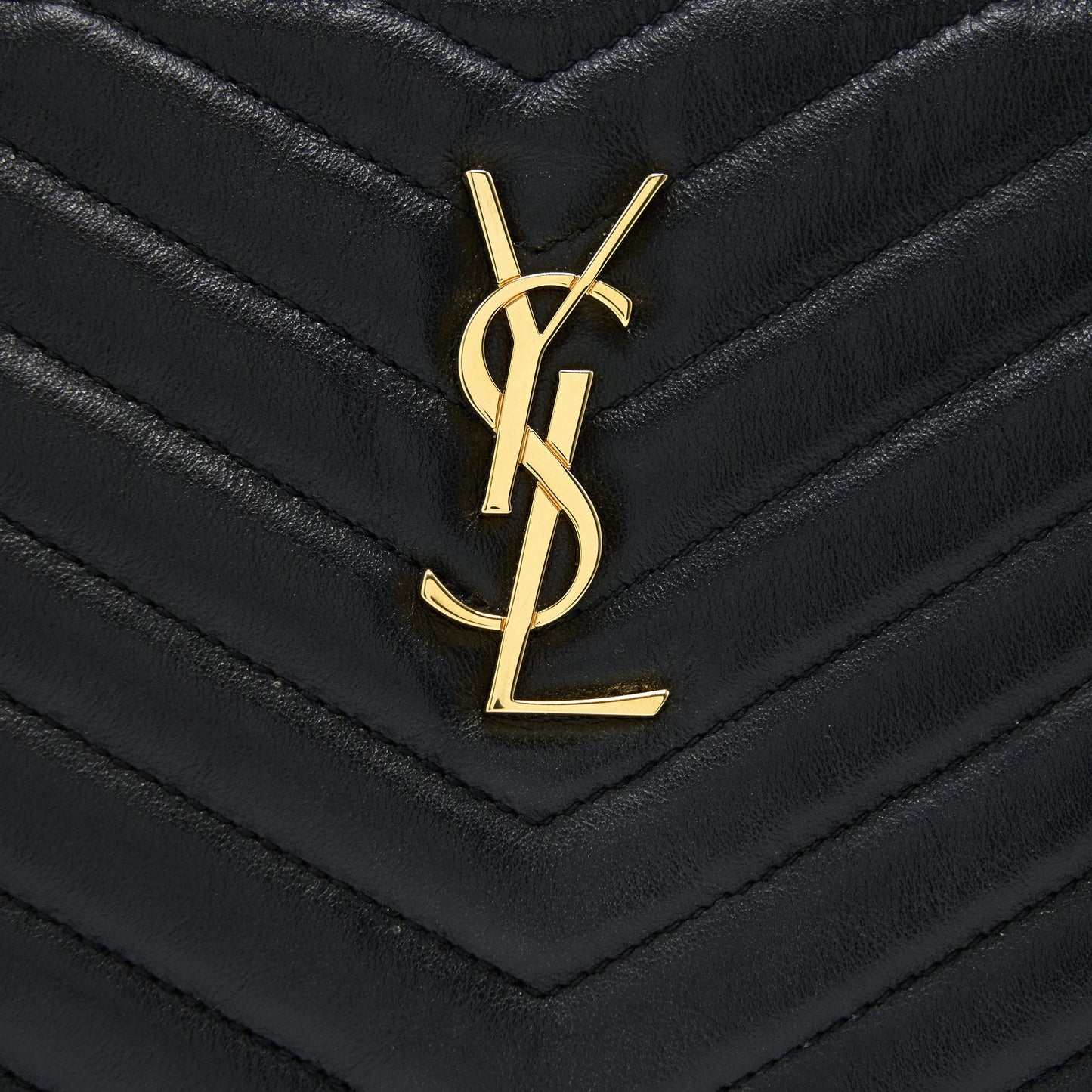 Saint Laurent Monogram Quilted Leather Pouch Black GHW
