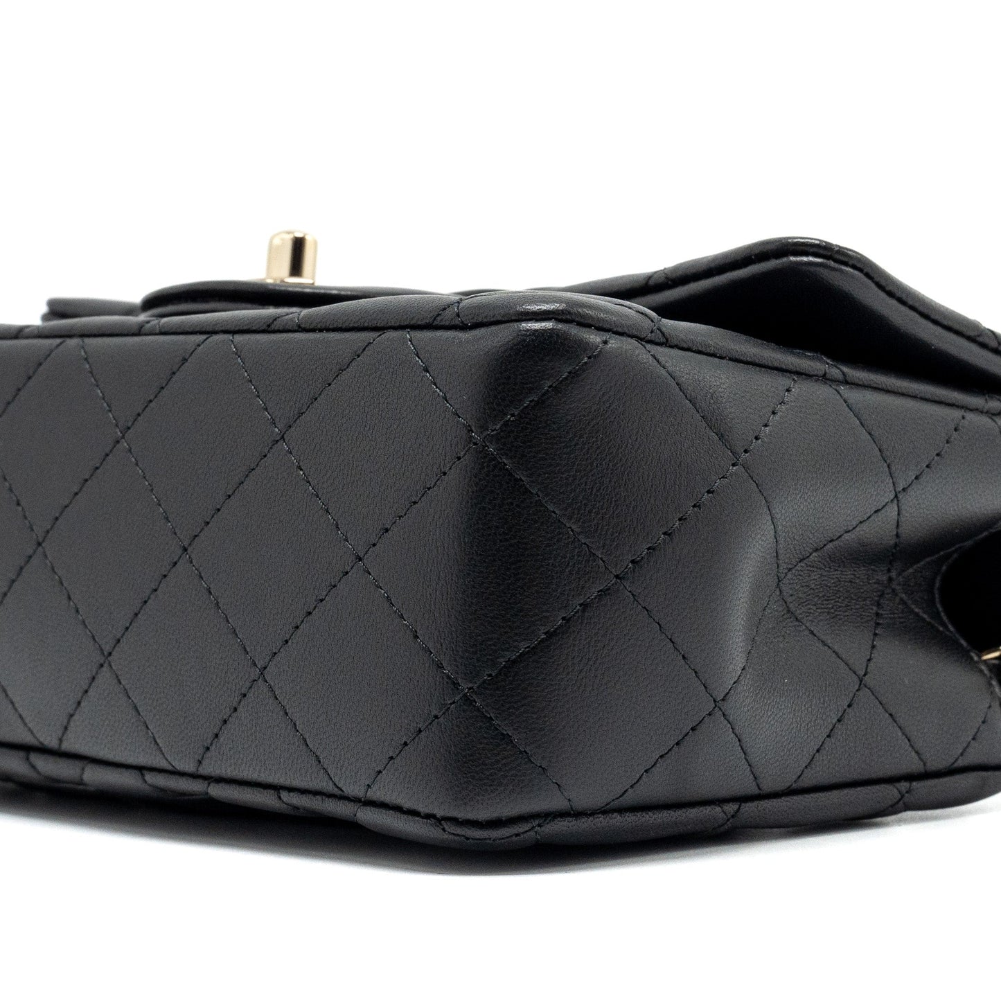 Chanel Top Handle Mini Rectangular Flap Bag Lambskin Black LGHW (Microchip)