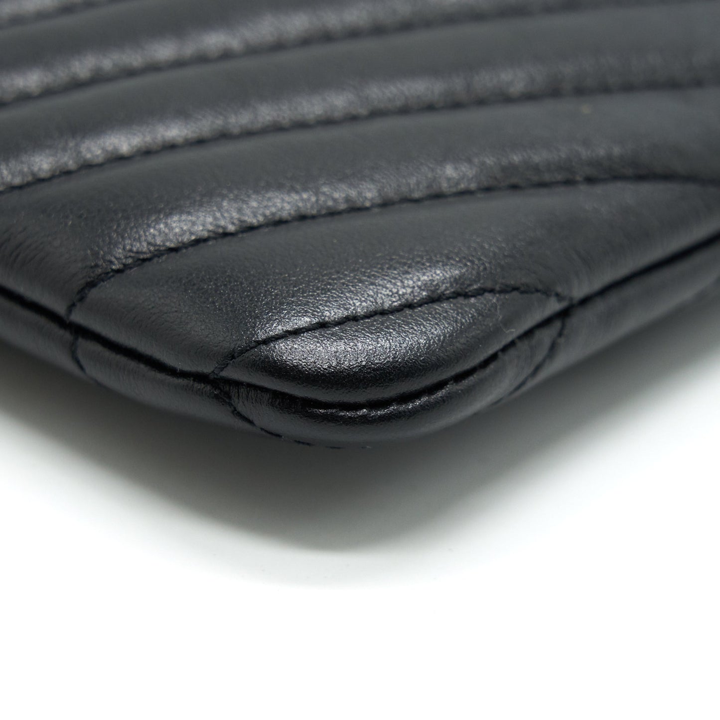Saint Laurent Monogram Quilted Leather Pouch Black GHW
