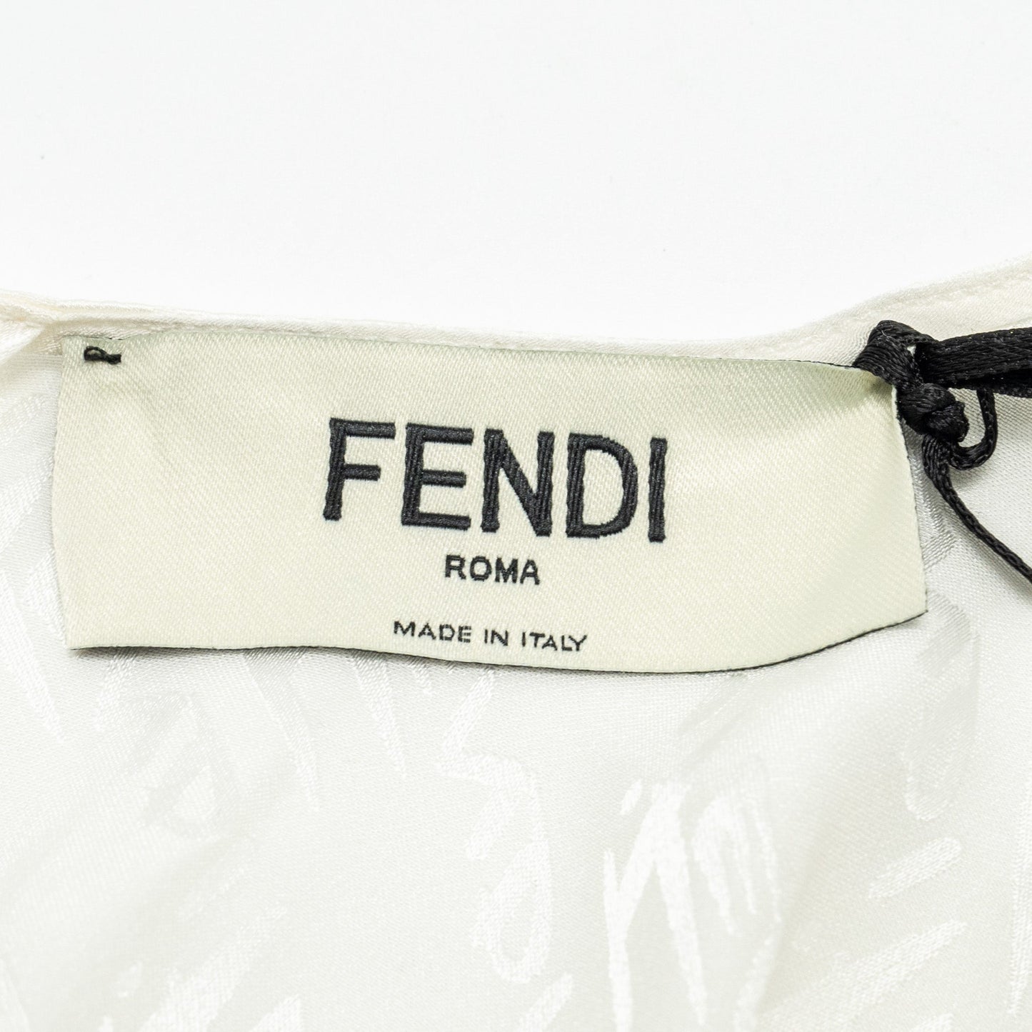 Fendi size 38 brush Jacqu shirt Stain silk White