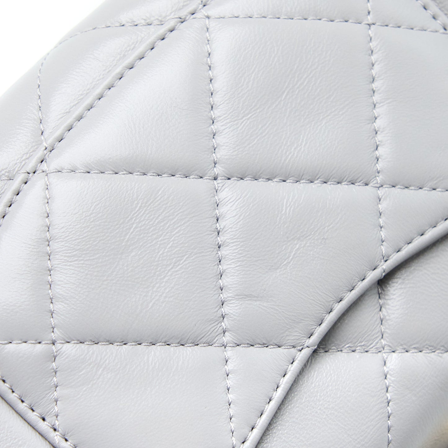 Chanel Quilted Mini Flap Bag Lambskin Light Grey GHW (Microchip)