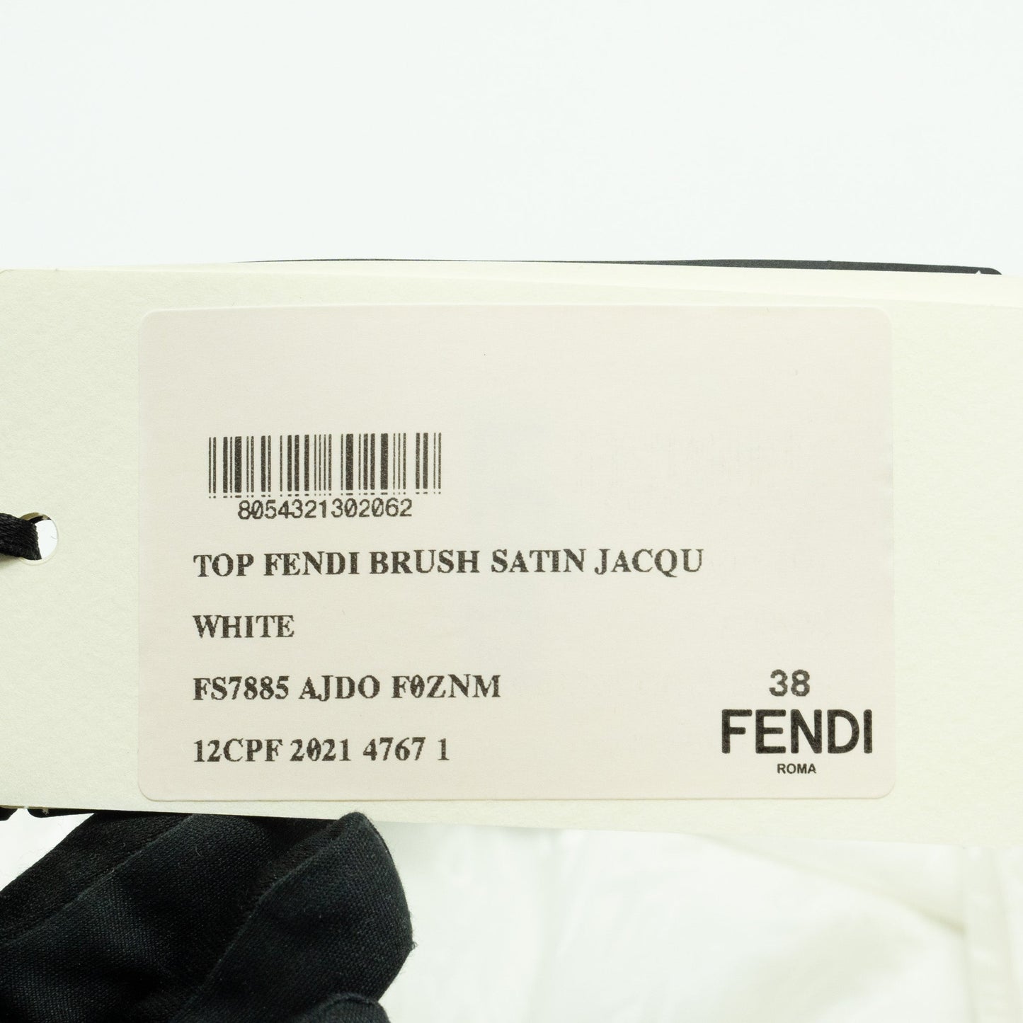 Fendi size 38 brush Jacqu shirt Stain silk White