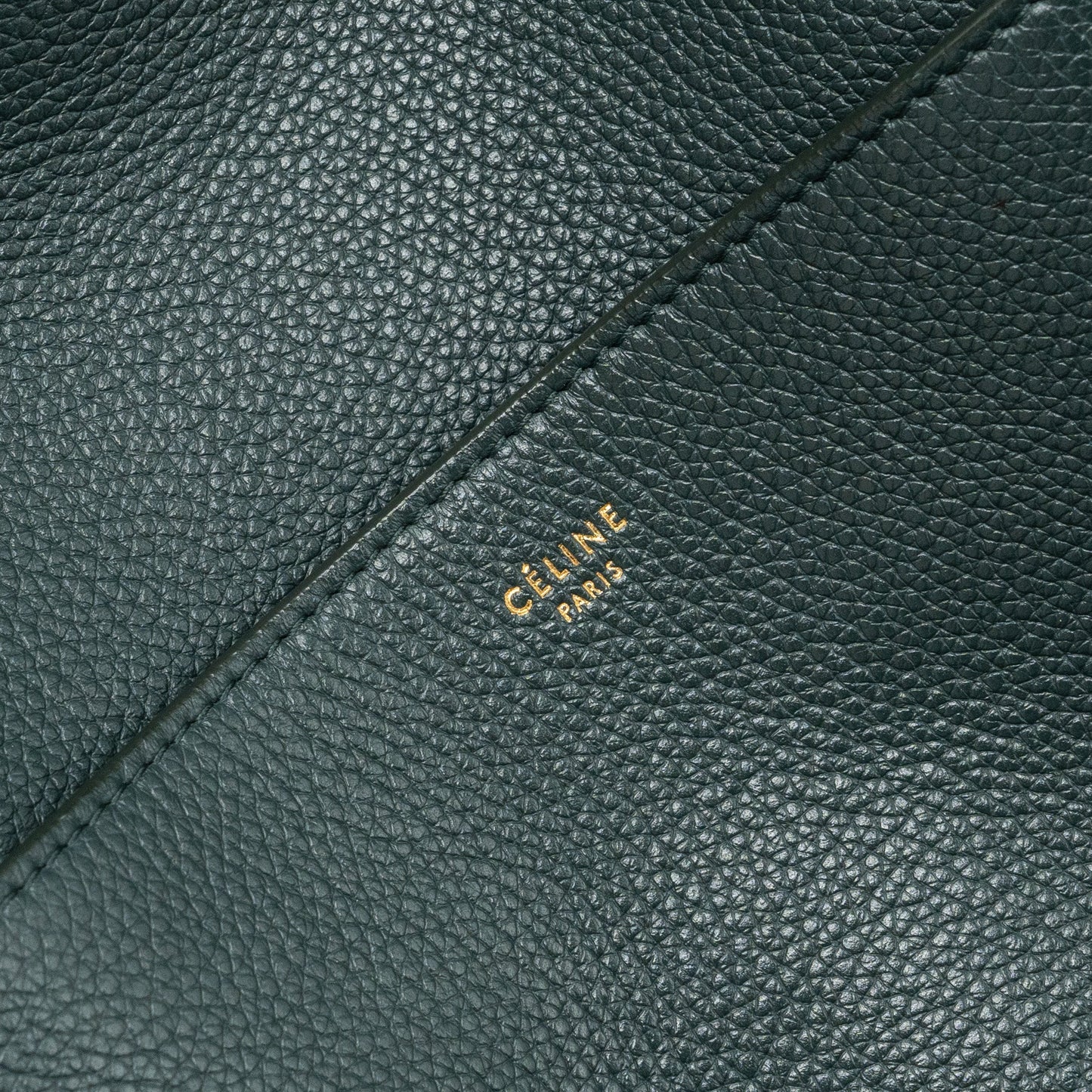 Celine Sangle bucket bag calfskin dark green GHW
