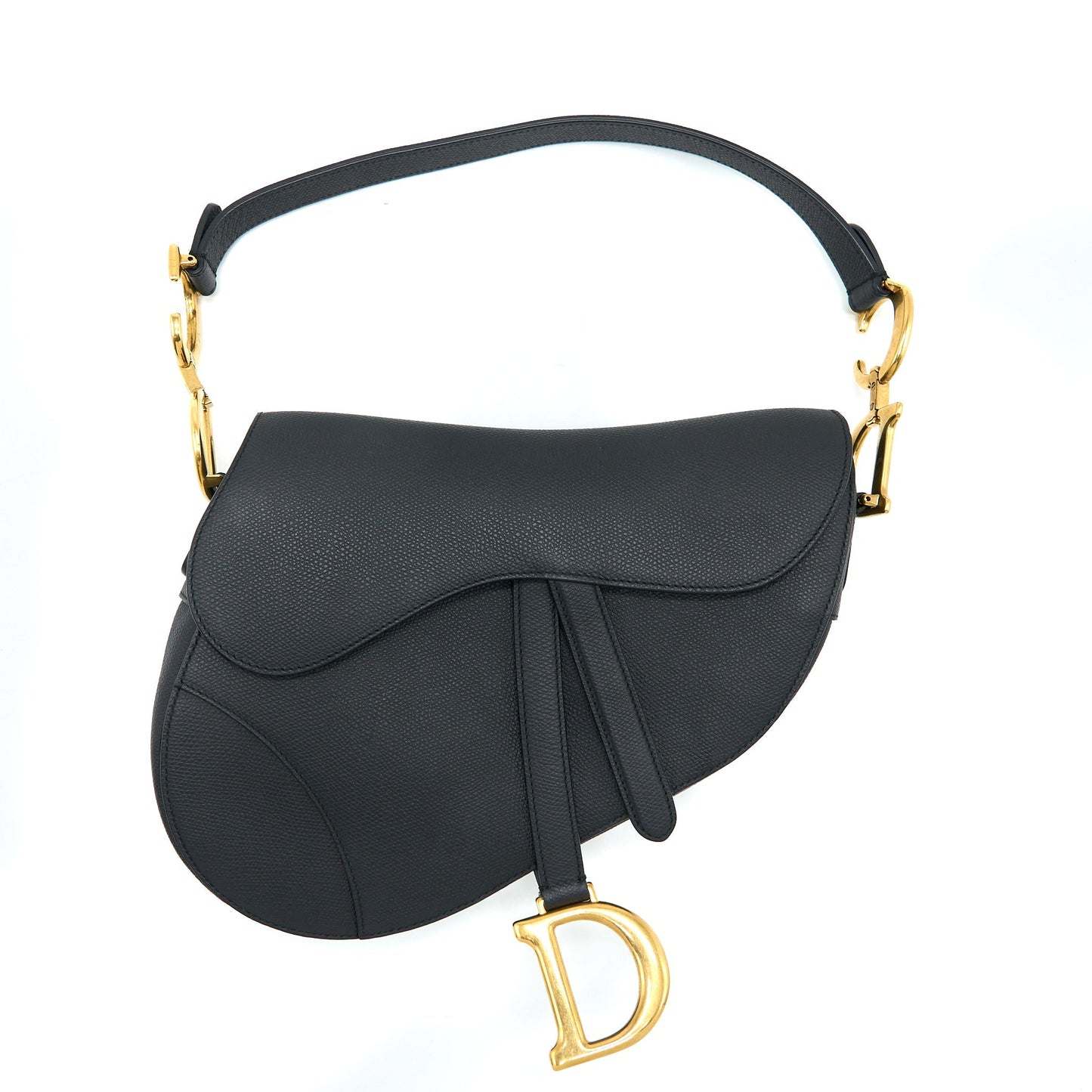 Luxury Dior Medium Saddle Bag Calfskin Black GHW