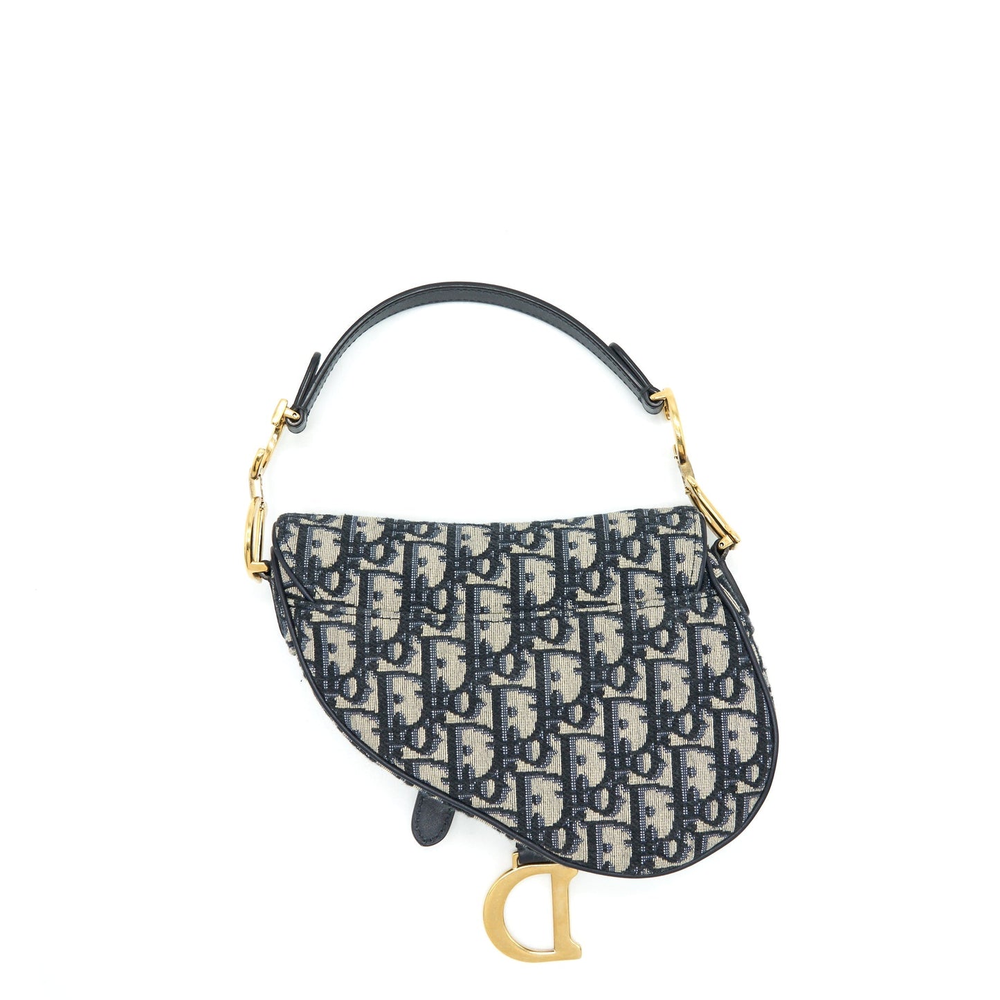 Luxury Dior Mini Saddle Blue Oblique GHW